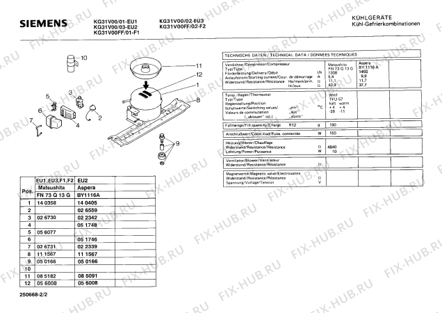 Взрыв-схема холодильника Siemens KG31V00FF - Схема узла 02