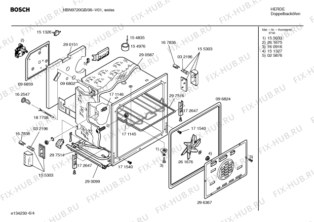 Схема №4 HBN9720GB с изображением Каталитическая панель для плиты (духовки) Bosch 00362043