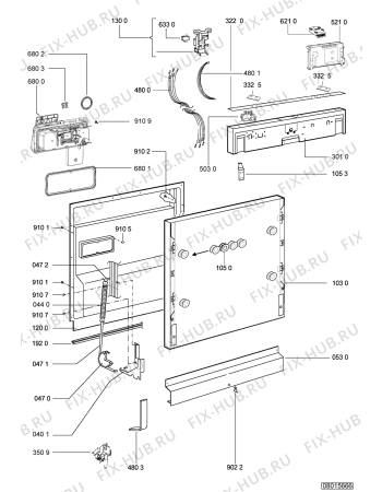 Схема №2 ADG 9199 с изображением Панель для посудомойки Whirlpool 480140101662