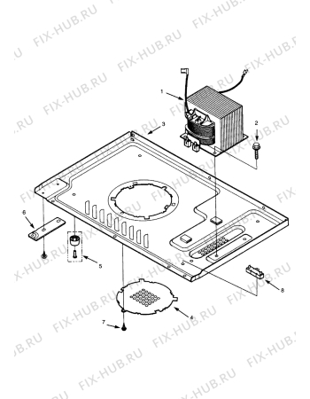 Взрыв-схема микроволновой печи Electrolux EMS1881 - Схема узла Floor