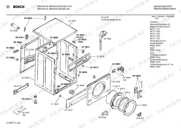 Схема №4 WFK4410FG WFK4410 с изображением Панель управления для стиралки Bosch 00277743