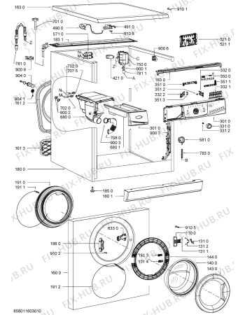 Схема №1 PWF 3526 с изображением Модуль (плата) для стиральной машины Whirlpool 481075166506