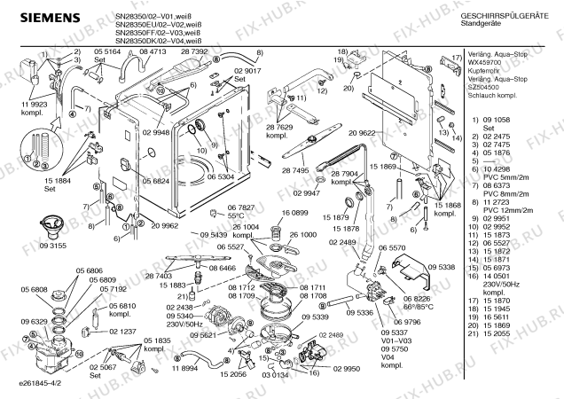 Схема №3 SMS4702CD с изображением Ремкомплект для электропосудомоечной машины Siemens 00166448