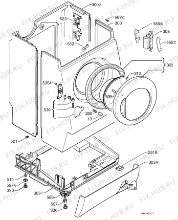 Взрыв-схема стиральной машины Arthurmartinelux AW2148F - Схема узла Housing 001