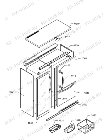 Схема №8 KRBC 9010/l LH с изображением Дверка для холодильника Whirlpool 480132101984