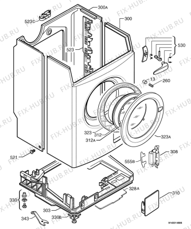 Взрыв-схема стиральной машины Electrolux EW1030F - Схема узла Housing 001