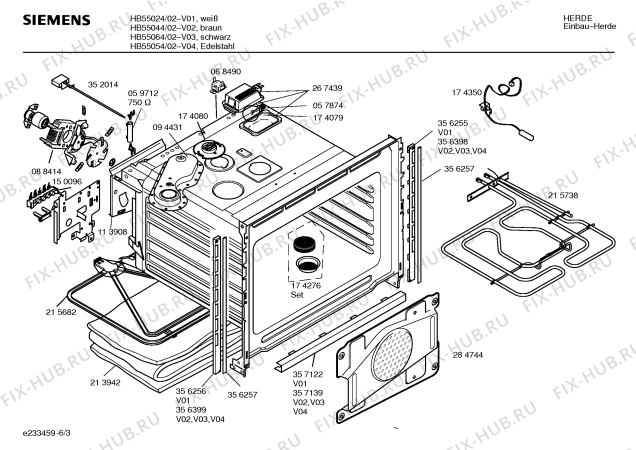 Схема №3 HB55024 S2001 с изображением Панель управления для духового шкафа Siemens 00357642