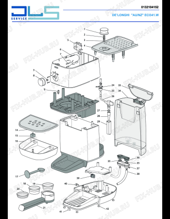 Схема №1 DISTINTA ECI341.W с изображением Подставка для кофеварки (кофемашины) DELONGHI 5313244731