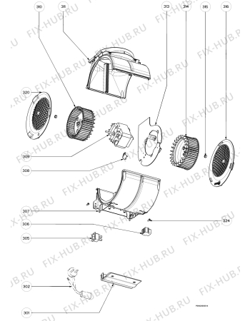 Взрыв-схема вытяжки Zanussi ZHC634X - Схема узла Section 3