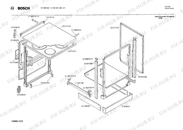 Схема №1 0750041061 EH680SW с изображением Панель для электропечи Bosch 00114346
