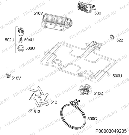 Взрыв-схема плиты (духовки) Zanussi ZOA35502XD - Схема узла Electrical equipment