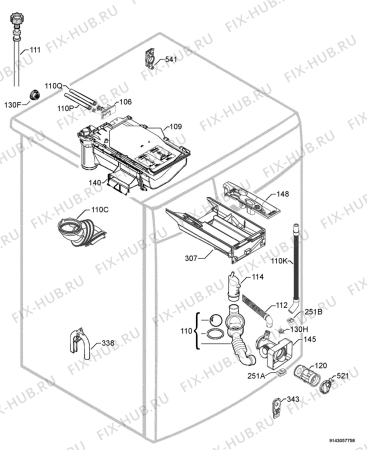 Взрыв-схема стиральной машины Electrolux EWM126410W - Схема узла Hydraulic System 272