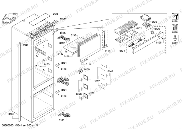 Схема №4 RT287202 с изображением Планка для холодильной камеры Bosch 00684790