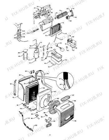 Взрыв-схема кондиционера DELONGHI PAC GSR/M PROD.95 PRODUCTION - Схема узла 2