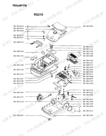Взрыв-схема пылесоса Rowenta RS210 - Схема узла RS210___.FR1