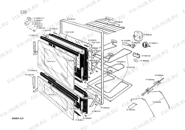 Схема №2 0750192051 EH640EM с изображением Гайка для плиты (духовки) Bosch 00019623