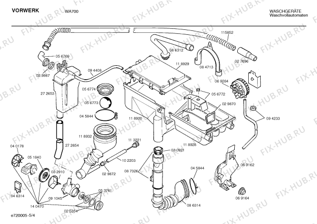 Взрыв-схема стиральной машины Vorwerk WA700 WI3VW02/01 - Схема узла 04