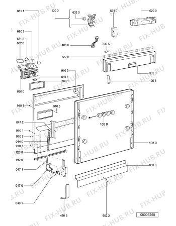 Схема №1 ADG 987 FD с изображением Панель для посудомоечной машины Whirlpool 480140101349