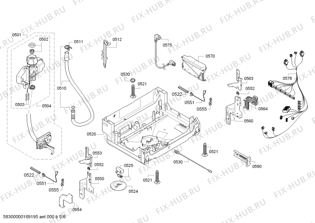 Взрыв-схема посудомоечной машины Bosch SMV40D30EU - Схема узла 05