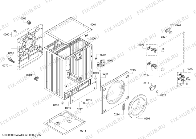 Взрыв-схема стиральной машины Bosch WKD28320EU WKD2832 - Схема узла 02