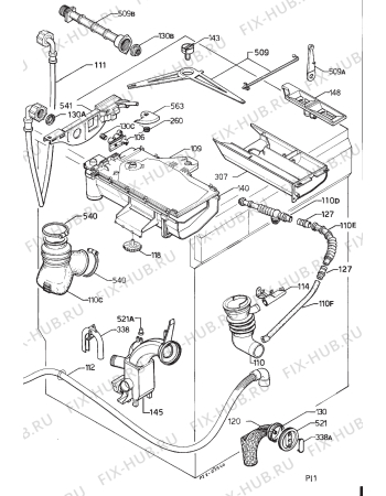 Взрыв-схема стиральной машины Zanussi FJI1204B - Схема узла Hydraulic System 272