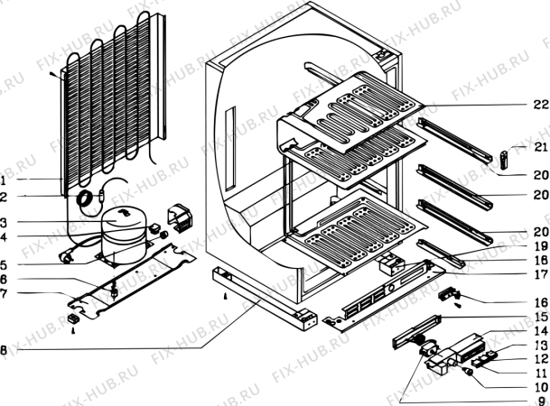 Схема №2 CC1343X (F008692) с изображением Вентилятор для холодильника Indesit C00129787