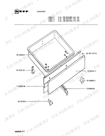 Схема №4 HG23021 с изображением Внешняя дверь для плиты (духовки) Bosch 00202345