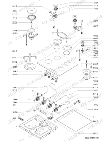 Схема №1 AKT 424/MR с изображением Поверхность для плиты (духовки) Whirlpool 481245068315