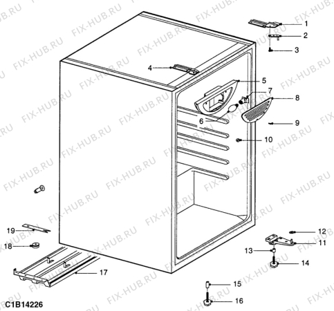 Взрыв-схема холодильника Electrolux ER6244T - Схема узла C10 Cabinet