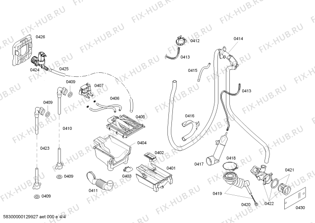 Схема №4 WAS20160UC Axxis с изображением Инструкция по установке/монтажу для стиральной машины Bosch 00382304