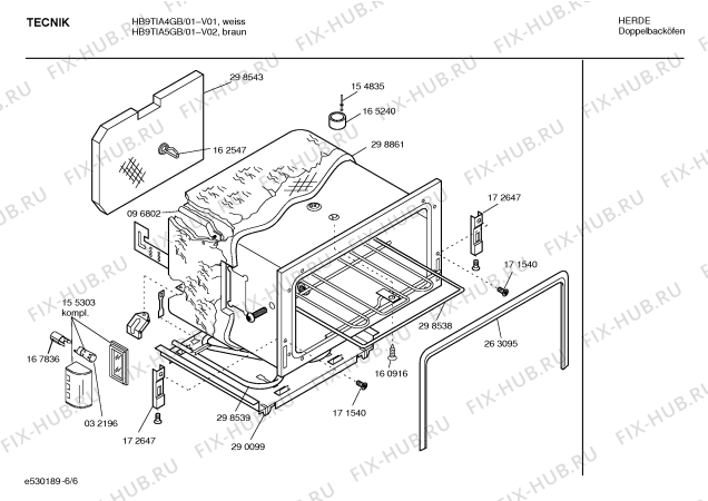 Взрыв-схема плиты (духовки) Tecnik HB9TIA4GB TKC8082 - Схема узла 06