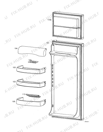 Взрыв-схема холодильника Proline TFP290W - Схема узла Door 003