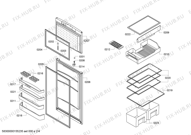 Схема №3 3FFB3715 с изображением Контейнер для холодильника Bosch 00685118