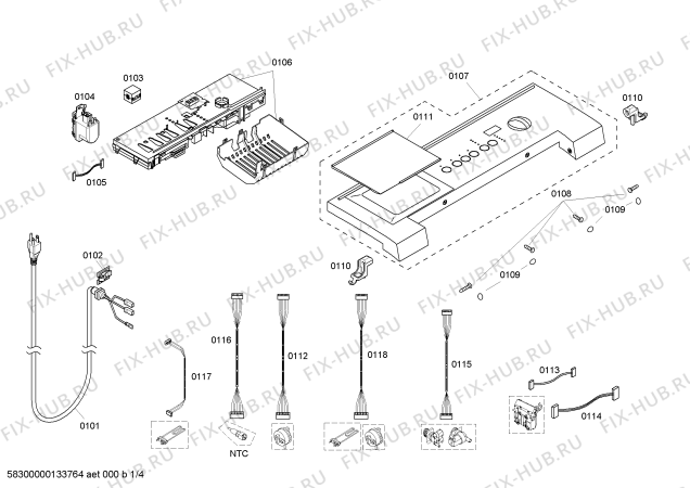 Схема №4 WFMC3301UC Nexxt 500 Series с изображением Модуль управления для стиралки Bosch 00665360