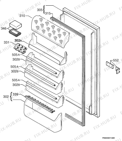 Взрыв-схема холодильника Zanussi ZI9345A - Схема узла Door 003