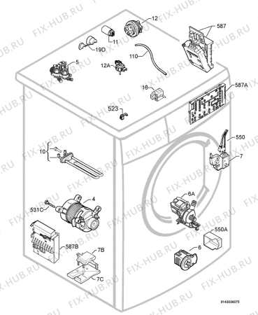 Взрыв-схема стиральной машины Aeg Electrolux L72900 - Схема узла Electrical equipment 268