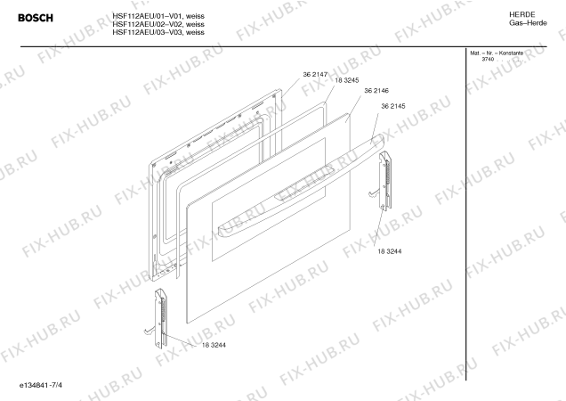 Взрыв-схема плиты (духовки) Bosch HSF112AEU - Схема узла 04