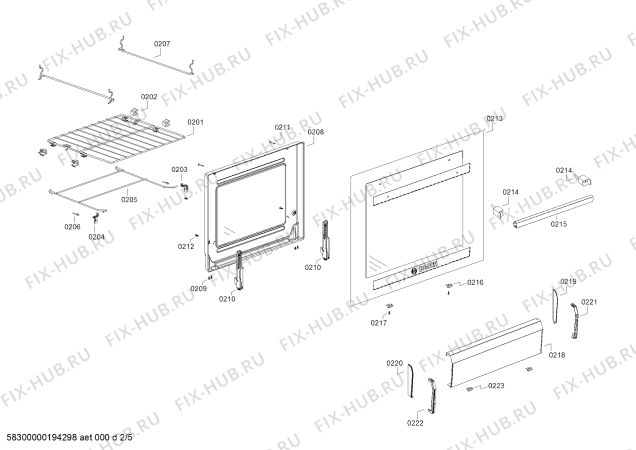 Взрыв-схема плиты (духовки) Bosch HSG14I30SE HSG14I30SE Cocina a gas Bosch Inox - Схема узла 02