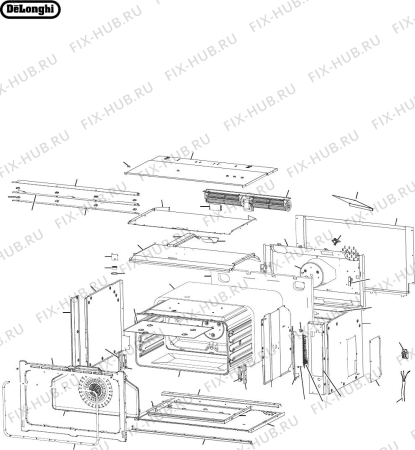 Схема №1 DEP909P с изображением Элемент корпуса для духового шкафа DELONGHI 030247