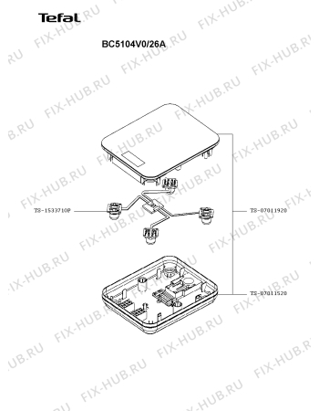 Схема №1 BC5104V0/26A с изображением Крышка для напольных и кухонных весов Tefal TS-07011920