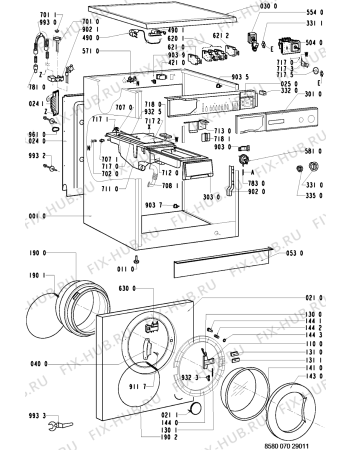 Схема №1 FL 8145 с изображением Ручка (крючок) люка для стиралки Whirlpool 481949878447