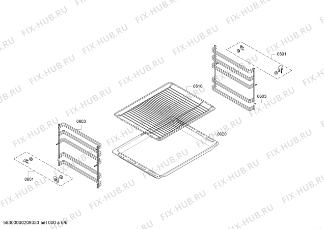Взрыв-схема плиты (духовки) Bosch HBF011BV0J - Схема узла 06