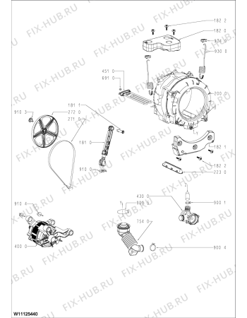 Взрыв-схема стиральной машины Whirlpool FWD91496WUK (F150024) - Схема узла