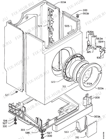 Взрыв-схема стиральной машины Atlas KT233-3 - Схема узла Cabinet + armatures