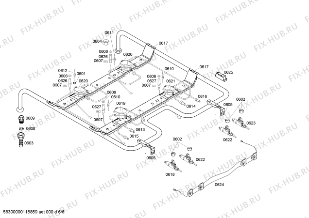 Схема №3 HSV625020S с изображением Панель управления для плиты (духовки) Bosch 00663528