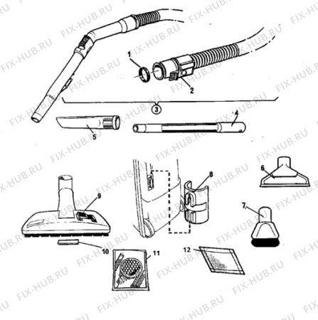 Взрыв-схема комплектующей Electrolux Z2222 - Схема узла Hose