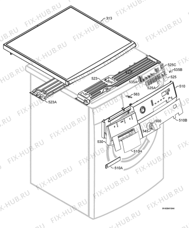 Взрыв-схема стиральной машины Aeg Electrolux L72655 - Схема узла Command panel 037