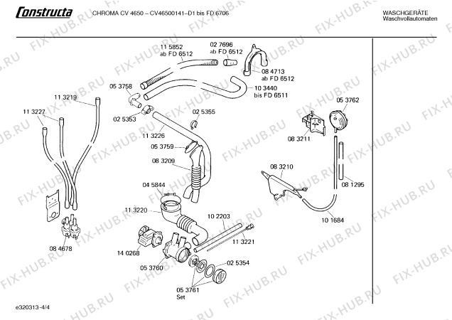 Взрыв-схема стиральной машины Constructa CV46500141 CHROMA CV465 - Схема узла 04