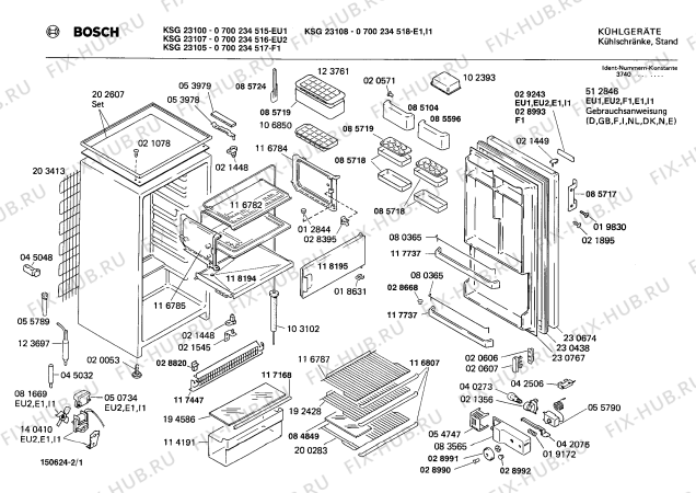Схема №2 0700234504 KSG23000 с изображением Терморегулятор для холодильника Bosch 00055790