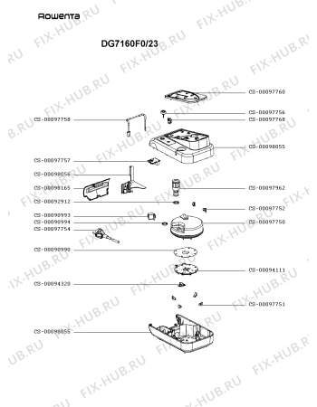 Взрыв-схема утюга (парогенератора) Rowenta DG7160F0/23 - Схема узла HP002896.1P2